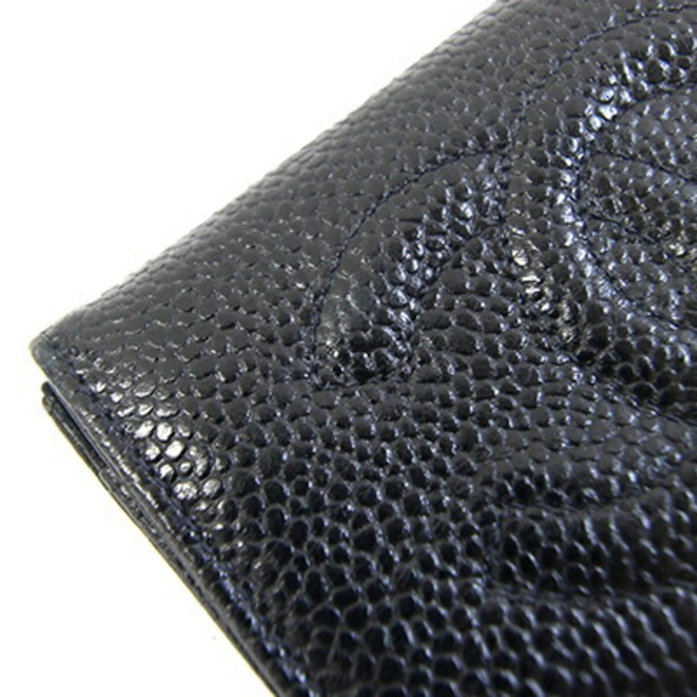 CHANEL Authentic Black Caviar Leather Logo Wallet - Picture 8 of 10